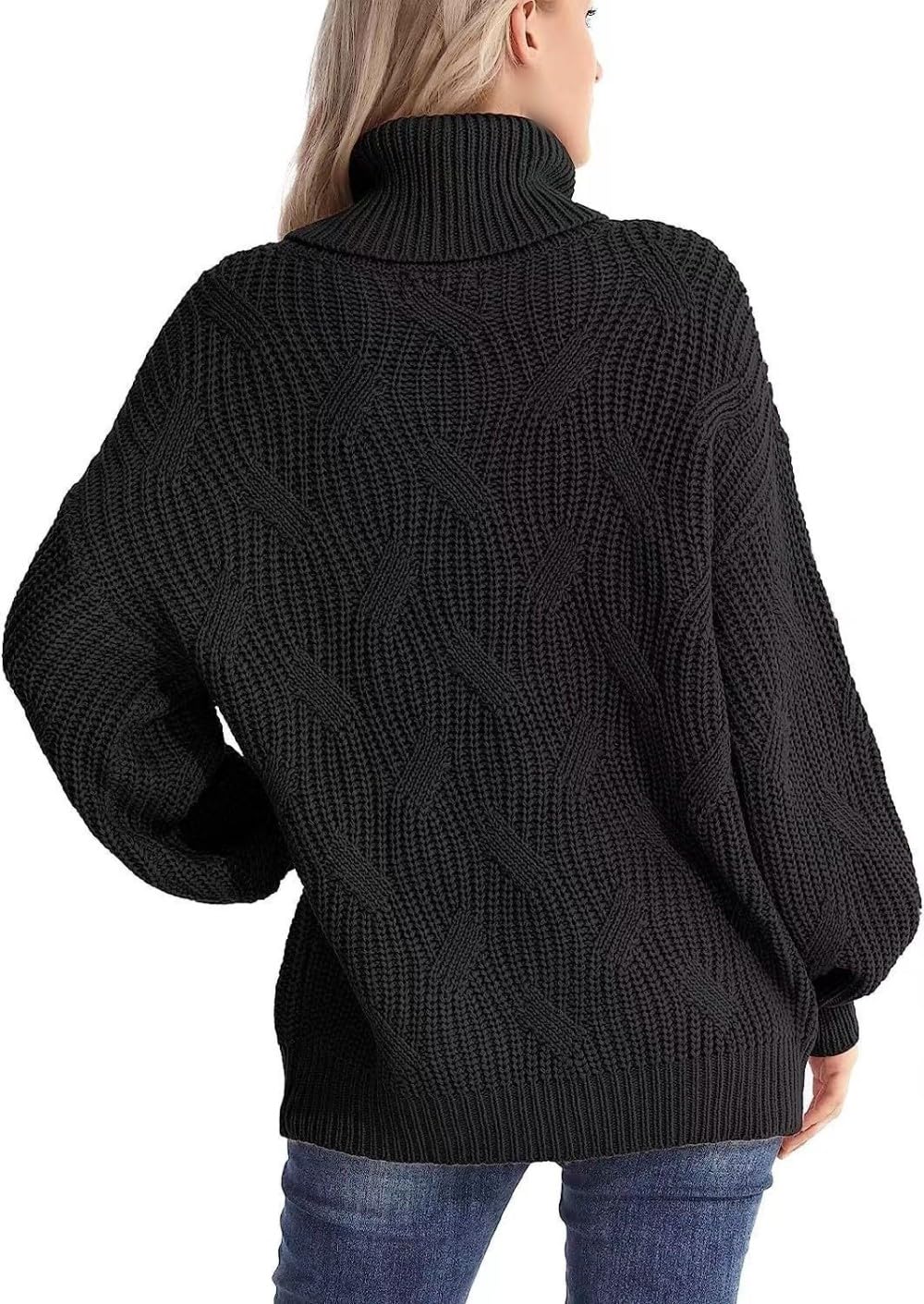 Langarm Oberteile Für Damen, Rollkragenpullover Mit Zopfmuster, Lässige, Übergroße Pullover, Einfarbige Sweatshirts, Strickpullover, Lockerer Pullover, Pullover Für Mädchen Und Damen, S