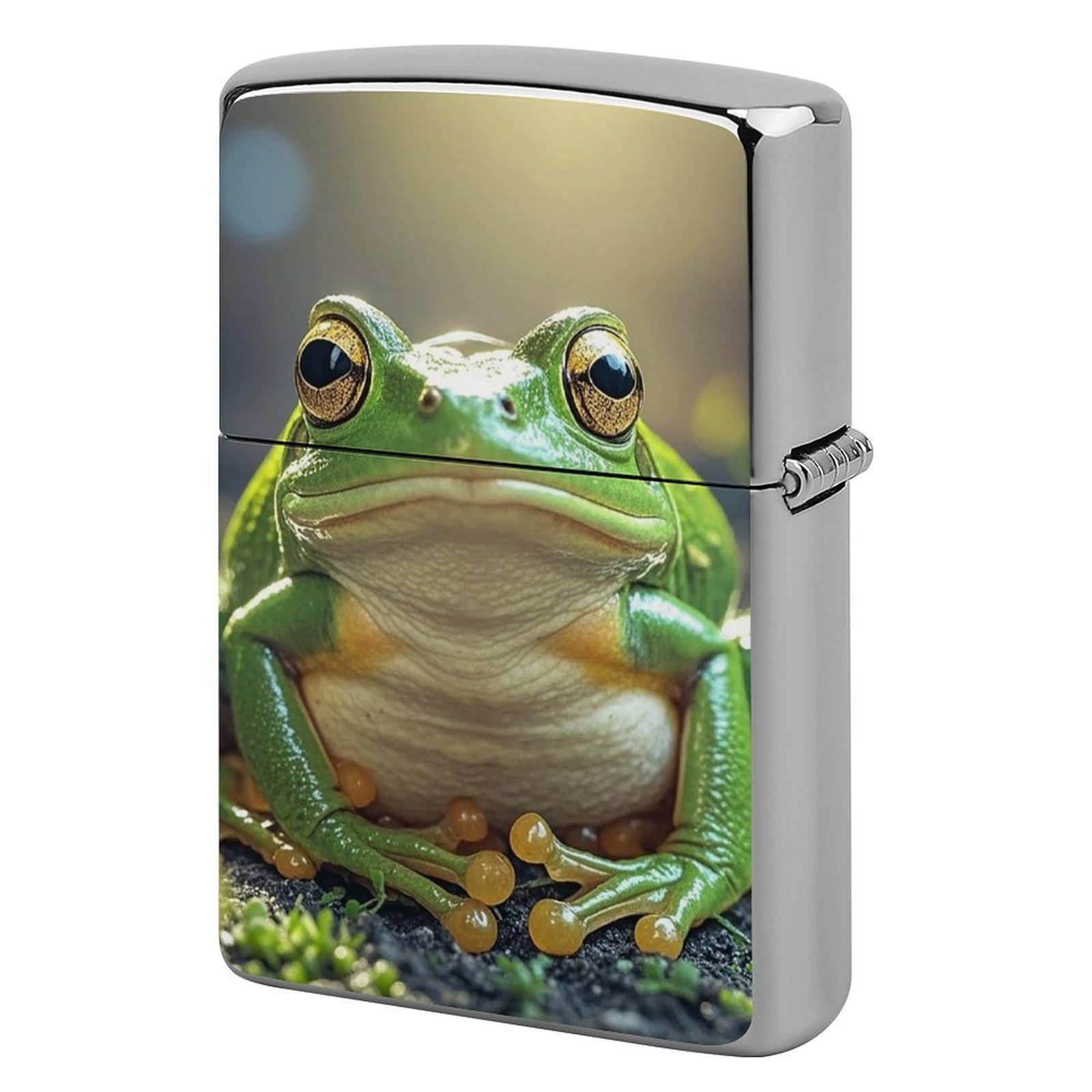 Cute Frog Lighter Case Vintage Metal Lighter Cover Reusable Lighter Protective Sleeve Unique Design Personalized Lighter Sleeve Holder Against Dust and Scratches
