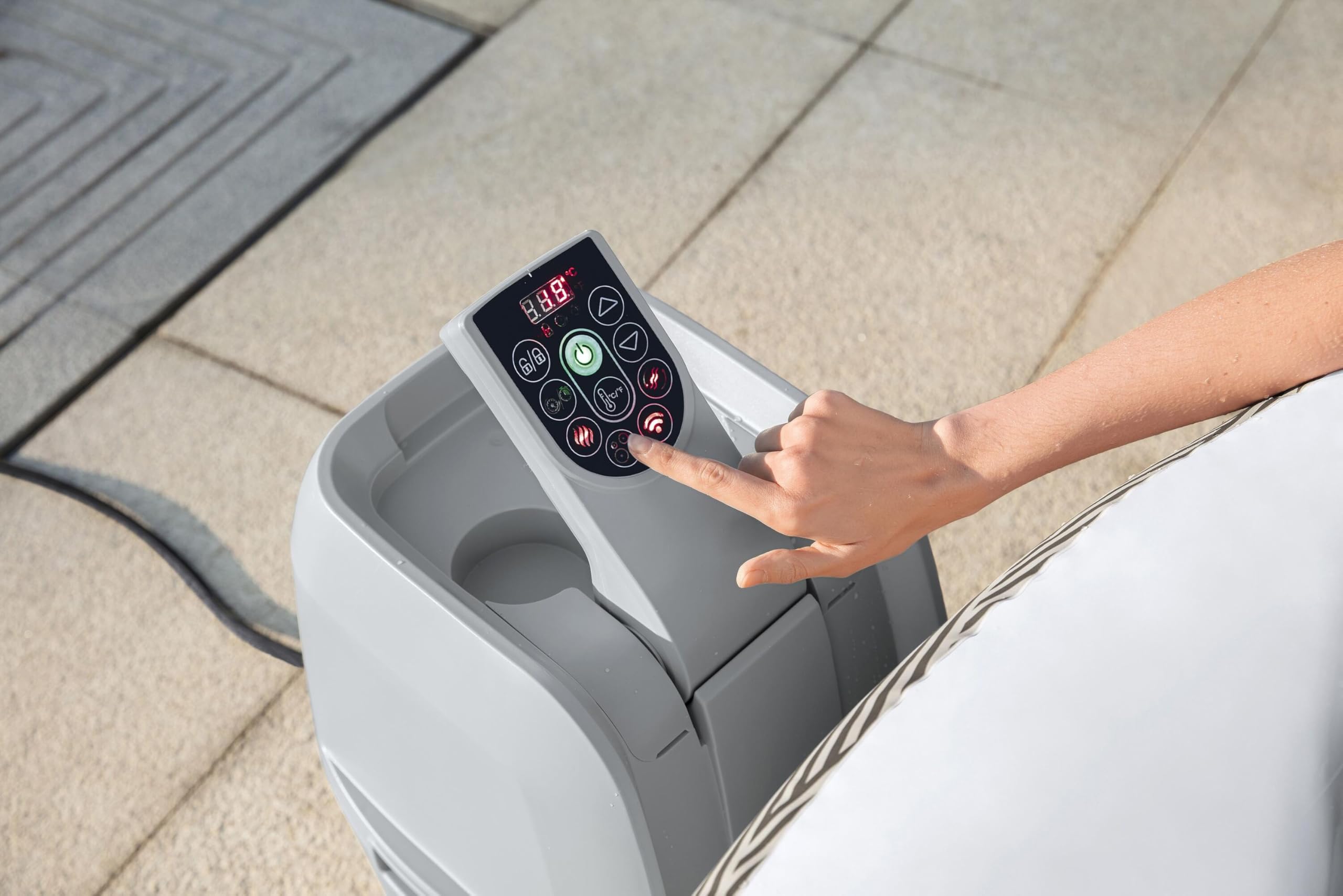 Bestway 60055 Minipiscina idromassaggio gonfiabile Lay-Z-Spa Madrid AirJet con app di controllo