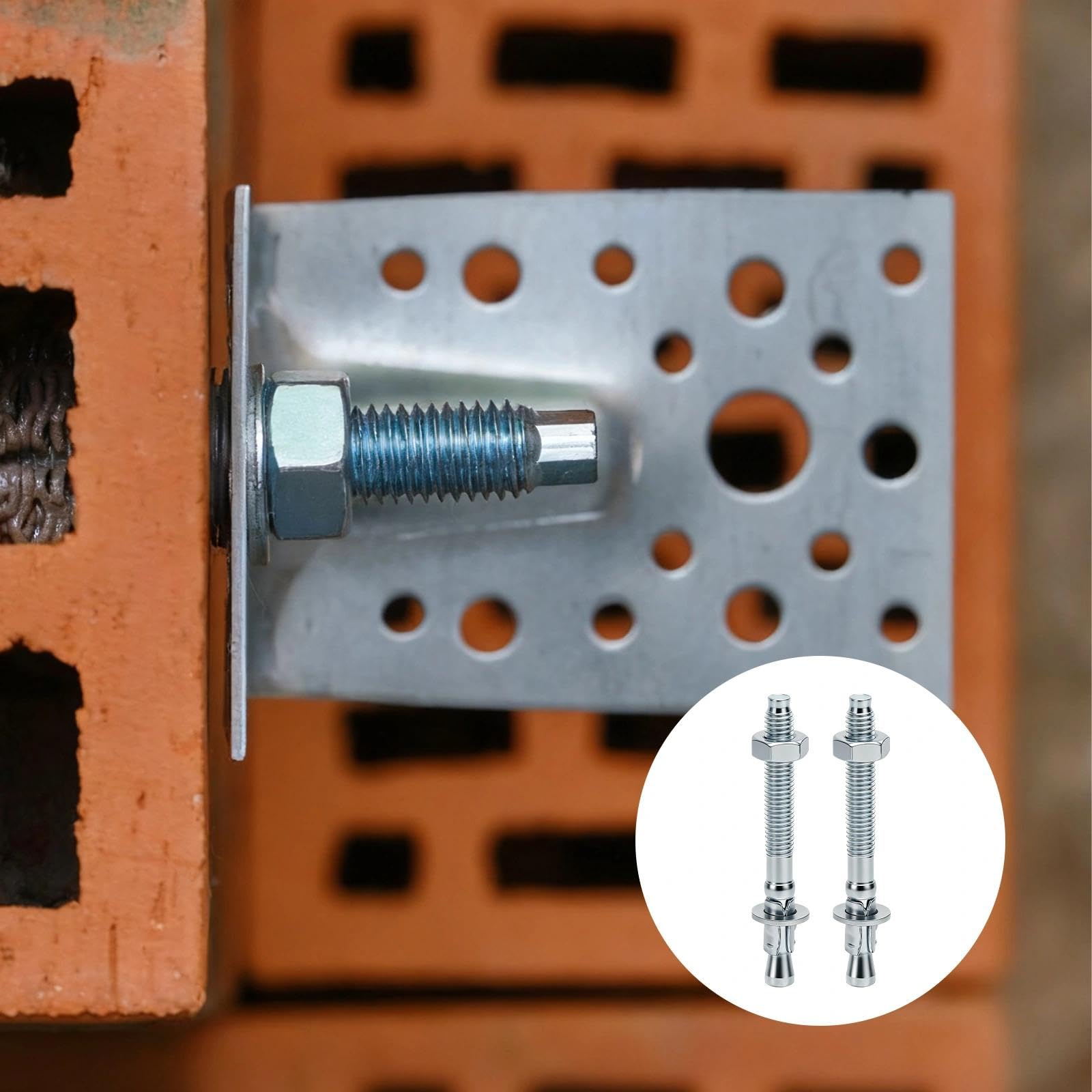 VOSSOT 12 Pezzi Tasselli per Carichi Pesanti M8 X 80 mm, Ancoraggi Zincati, Ancoraggi per Calcestruzzo, Tasselli per Cemento Armato, Bulloni di Ancoraggio, con Dado E Rondella