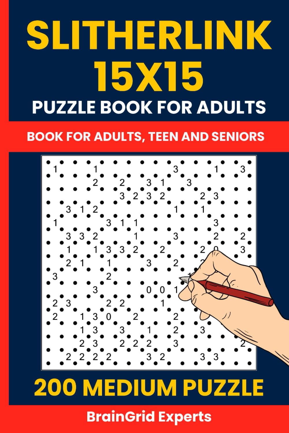 Slitherlink Puzzle Book for Adults - 200 Medium Logic Loop Puzzles (15x15 Grid): Boost Your Brainpower with Challenging Dot-to-Dot Loop Puzzles