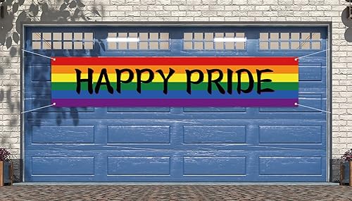 Miniatura 4 de Nepnuser Cartel de Feliz Orgullo al aire libre del mes del orgullo LGBTQ + cartel de decoración de jardín para patio delantero