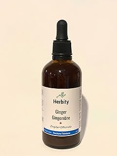Ginger Herbal Tincture Liquid Extract, Quality Hand Crafted Natural Medicine Remedies Herb Formula Drops, Non-GMO, Vegan, Gluten Free, No Fillers (Zingiber officinale) (100mL, 3.4oz)