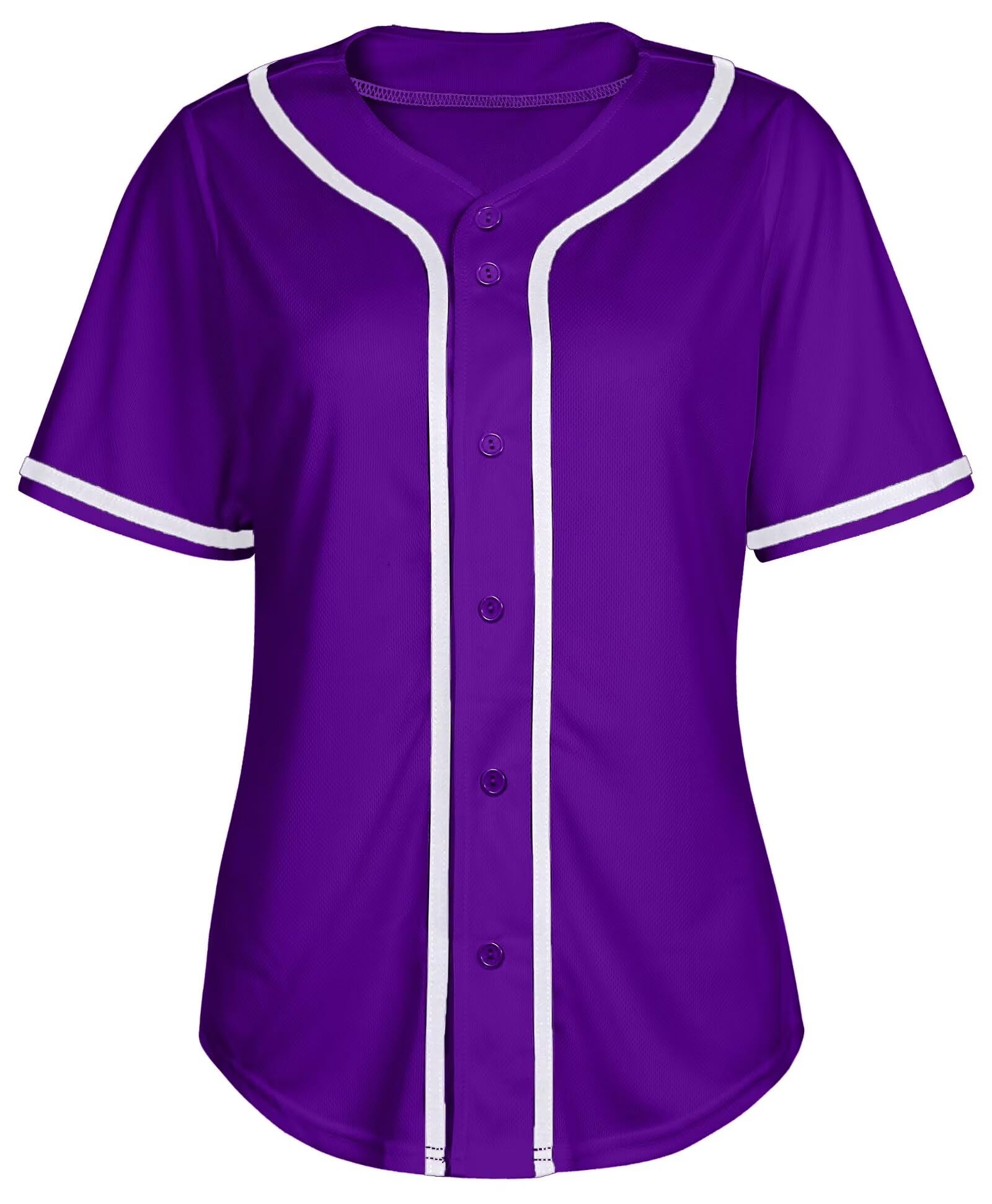DolpindWomens Baseball Jersey Shirt Button Down Blank Softball Jersey Short Sleeve Hip Hop Active Hipster Shirts