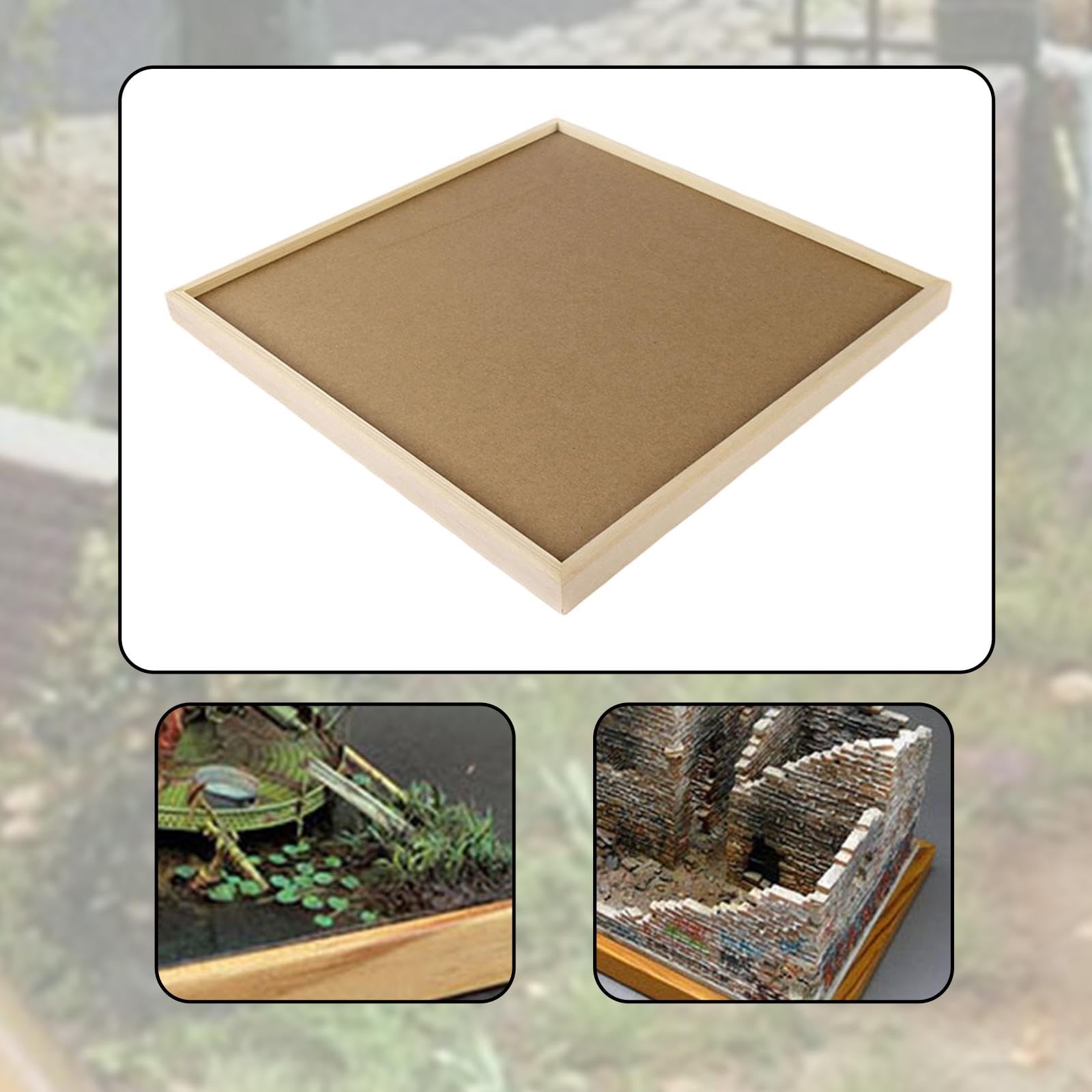 Base per Diorama, Tavola per Diorama in Legno, Vassoio per Scene per Assemblare Miniature E Figure per Creare Paesaggi, Materiale per Modellismo, 29.7 Cm X 29.7 Cm