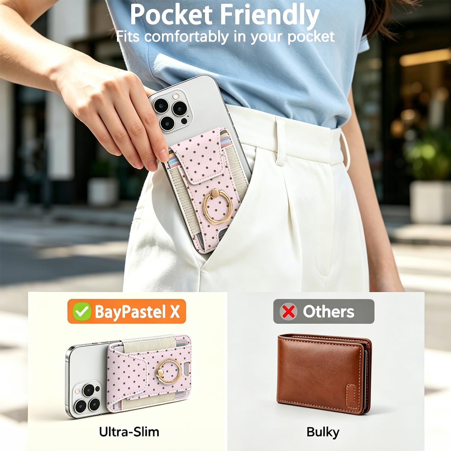 for Magsafe Wallet with Grip Stronger Magnetic Card Holder image 5