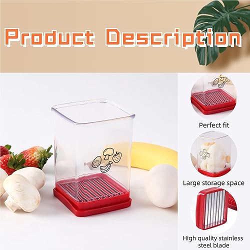 Miniatura 3 de BFMXSN Rebanador de frutas, taza para cortar huevos, multifuncional de acero inoxidable para frutas y verduras, herramienta portátil para cortar