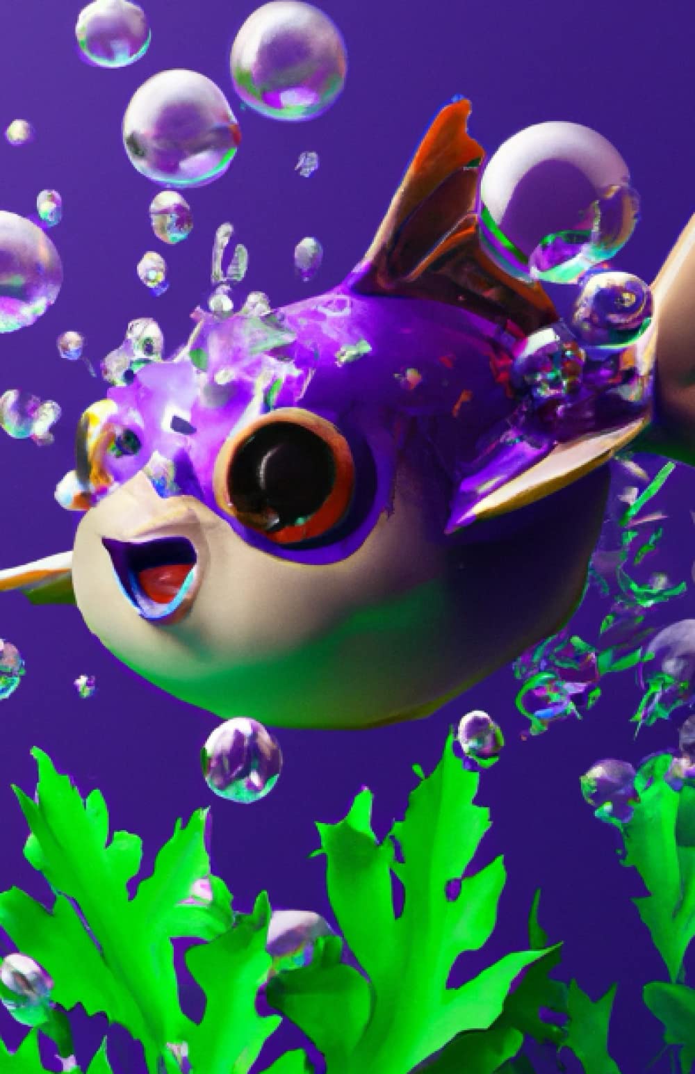 Blue Fish in sea Notebook| Digital Art| Journal for College and School Students| Compact Size Diary for daily use| Happyy Minds Designs