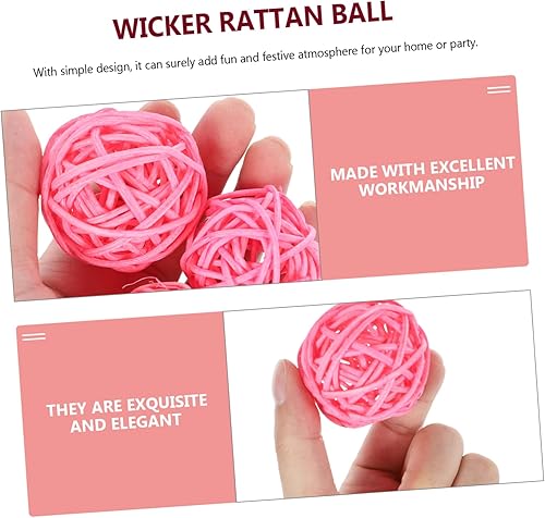 Miniatura 6 de 15 bolas de ratán rosa decoración hogar jardín bolas decorativas 1.2 in 1.6 in 2.0 in para decoraciones de fiesta