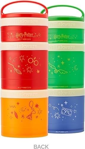 Miniatura 7 de Whiskware Harry Potter - Contenedores apilables para aperitivos para niños y niños pequeños, 3 tazas apilables para aperitivos para la escuela y
