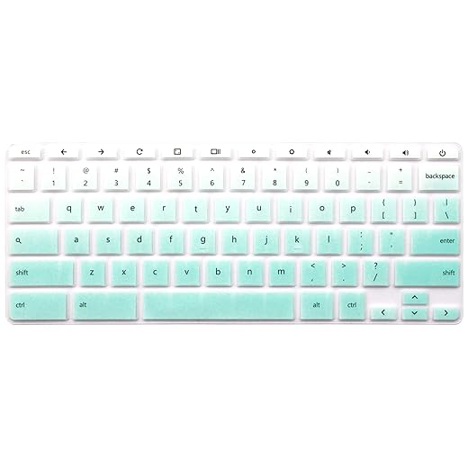 Ultra Thin Keyboard Cover Compatible HP Chromebook 14-ca 14-ak, HP Chromebook 14 G2 G3 G4 14-X Series, HP Chromebook 11 G2, G3, G4, G5, G6 EE 11.6 inch (NOT Fit HP Chromebook G5 EE) (Ombre Mint Green)