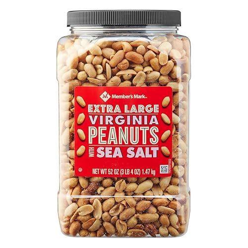 Member's Mark - Cacahuetes Virginia extra grandes con sal marina, 34.5 onzas