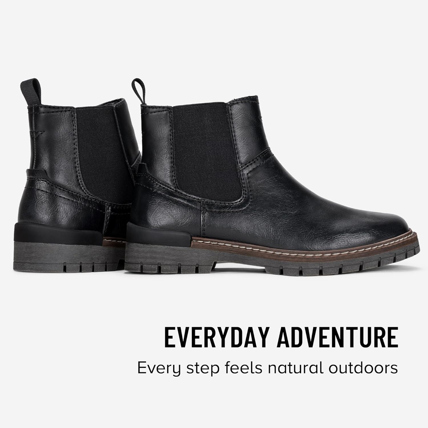 VEPOSE Women's Chelsea Boots, 9519 Slip on Platform Chunky Heel Round Toe Ankle Boot with Elastic Band - Image 9