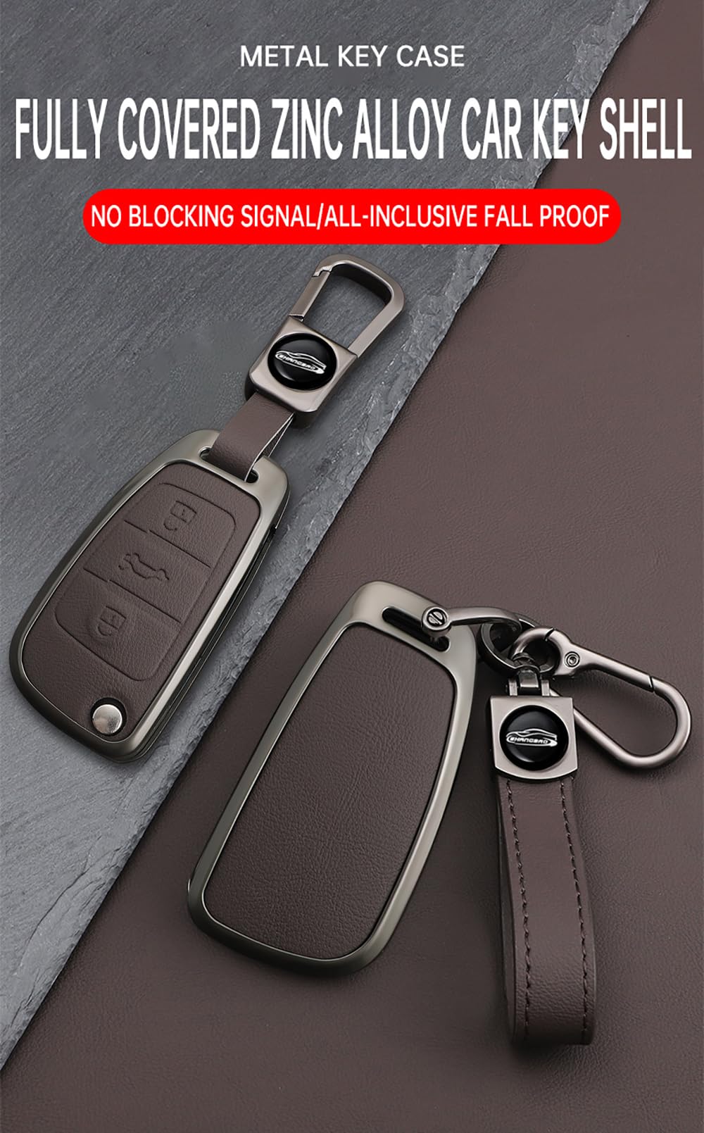 KUNIO Custodia per chiave adatta per Audi A1 A3 8V A4 A6 Q2 Q3 TT TTS RS RS3 S3 Sline pieghevole protezione chiave in lega di zinco portachiavi a 3 tasti
