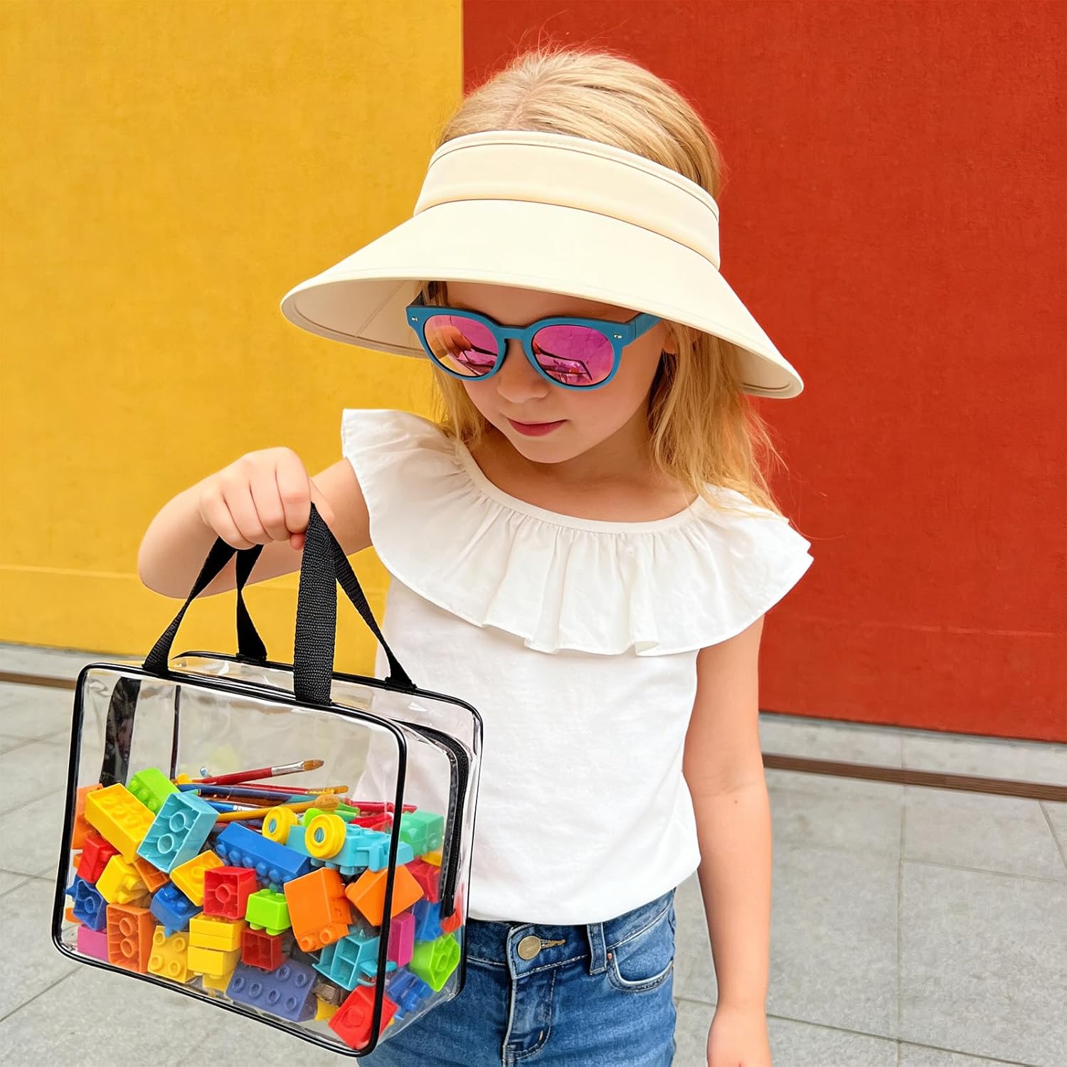 4 Pack Clear PVC Storage Bags Zippered Reusable Organizer for Blocks Puzzles Books