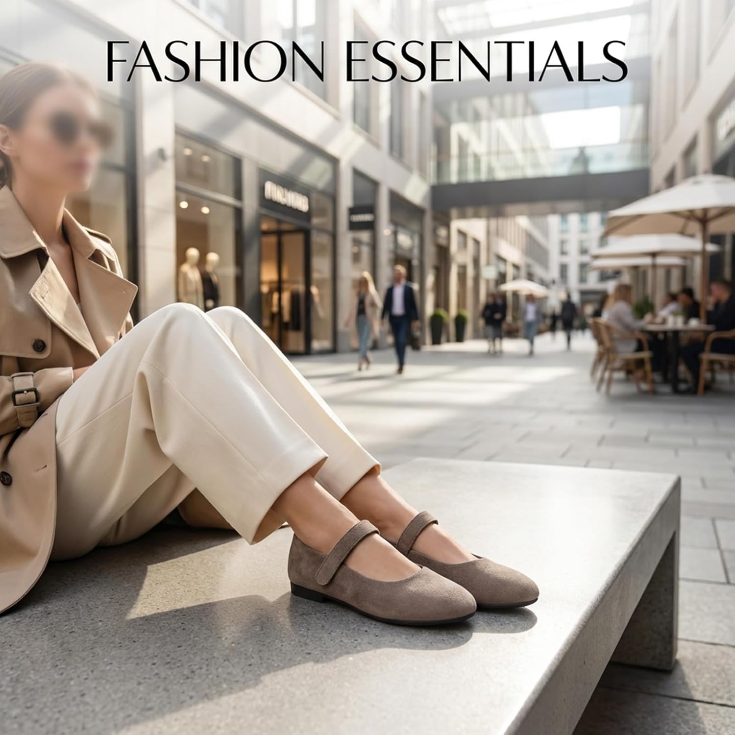 Women's Orthopedic Slip On Shoes, Suede Ballet Mary Jane Flats with Strap, Breathable Mesh Walking Sneakers Non-Slip Comfortable Casual Gym Shoes - Image 6