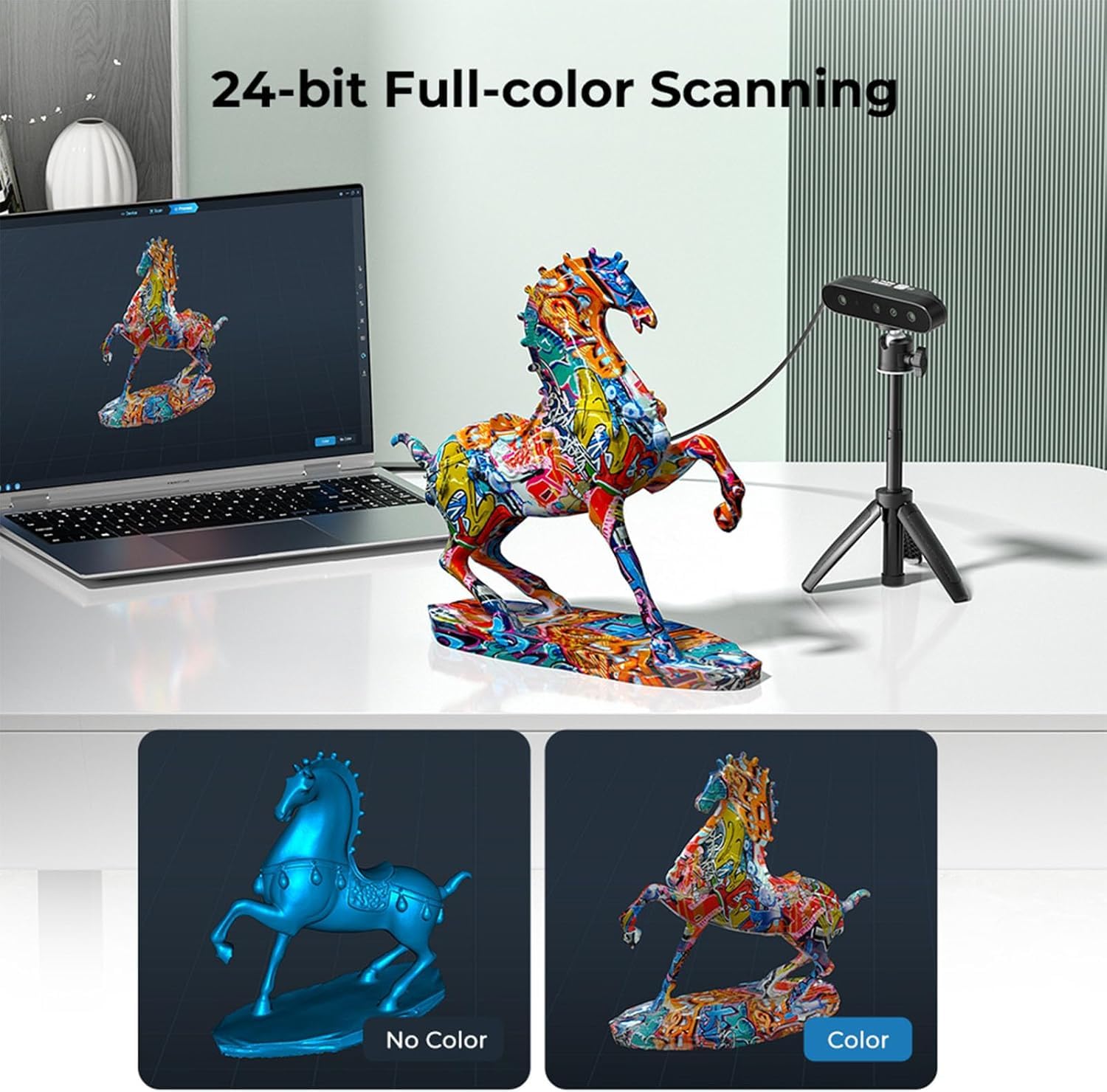 Creality CR-Ferret SE 3D-Scanner – Hochpräziser Desktop-Scanner mit 0,1 mm Genauigkeit, Verwacklungsschutz & 24-Bit-Farbscan, kompatibel mit Mac/Windows für 3D-Druck & Modellbau.