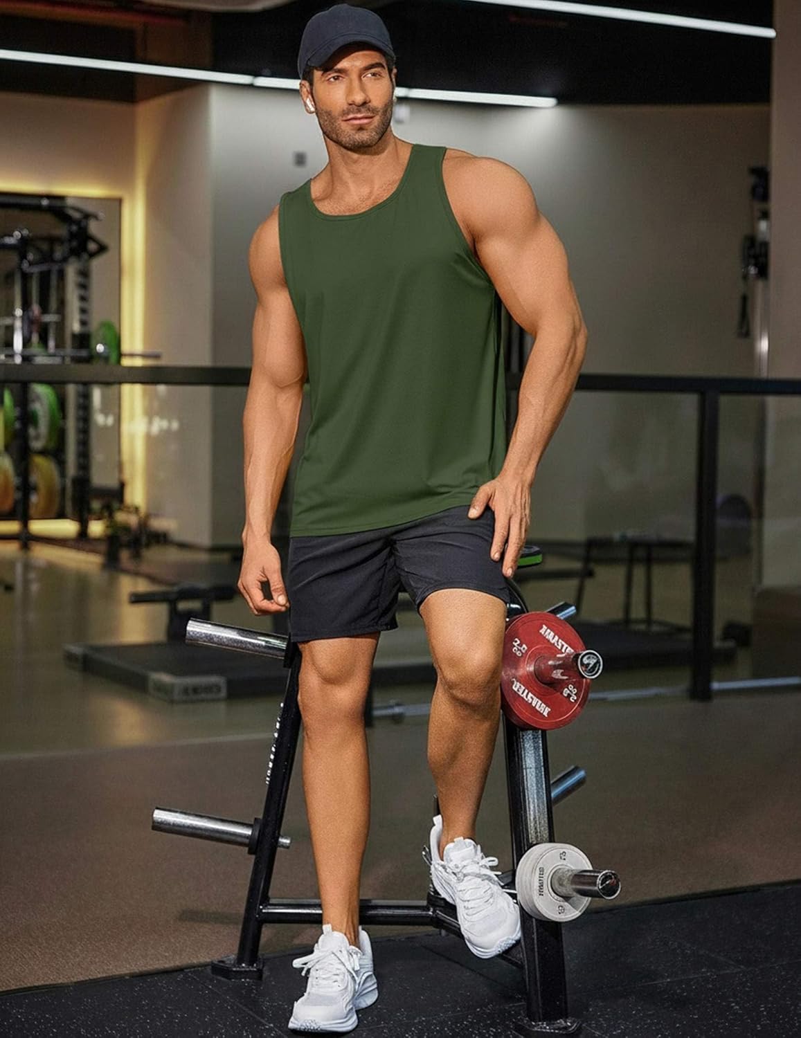 PINSPARK Men's Tank Tops UPF 50+ Quick Dry Sleeveless Athletic Shirts Gym Workout Running Beach Swim Muscle Tee Summer - Image 3