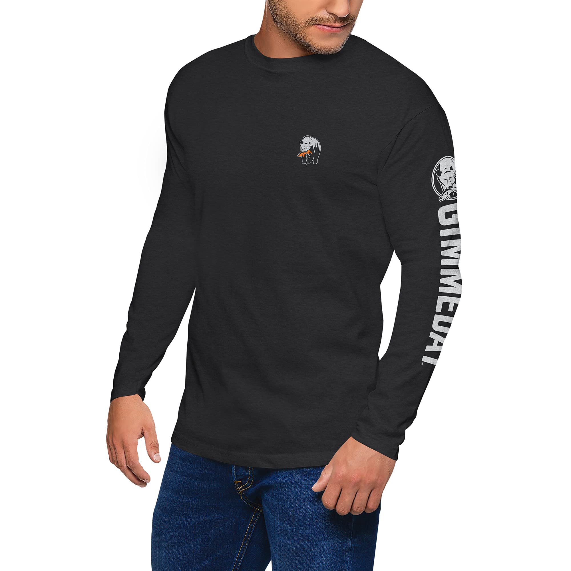 GIMMEDAT Happy Hour Bass manga larga pesca regalo divertido hombre, Gris oscuro, X-Large