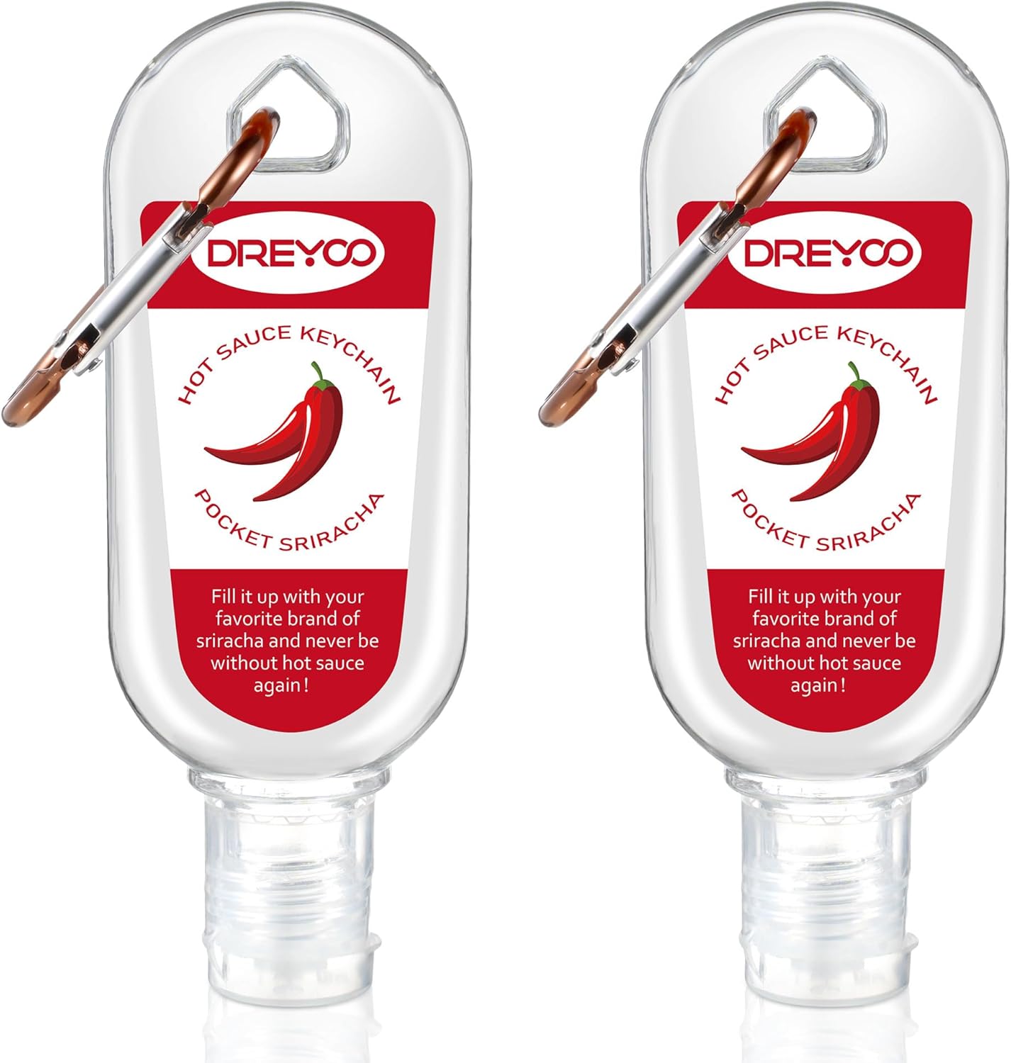Aurelema 2 Pack Hot Sauce Keychain, Small Sriracha Hot
