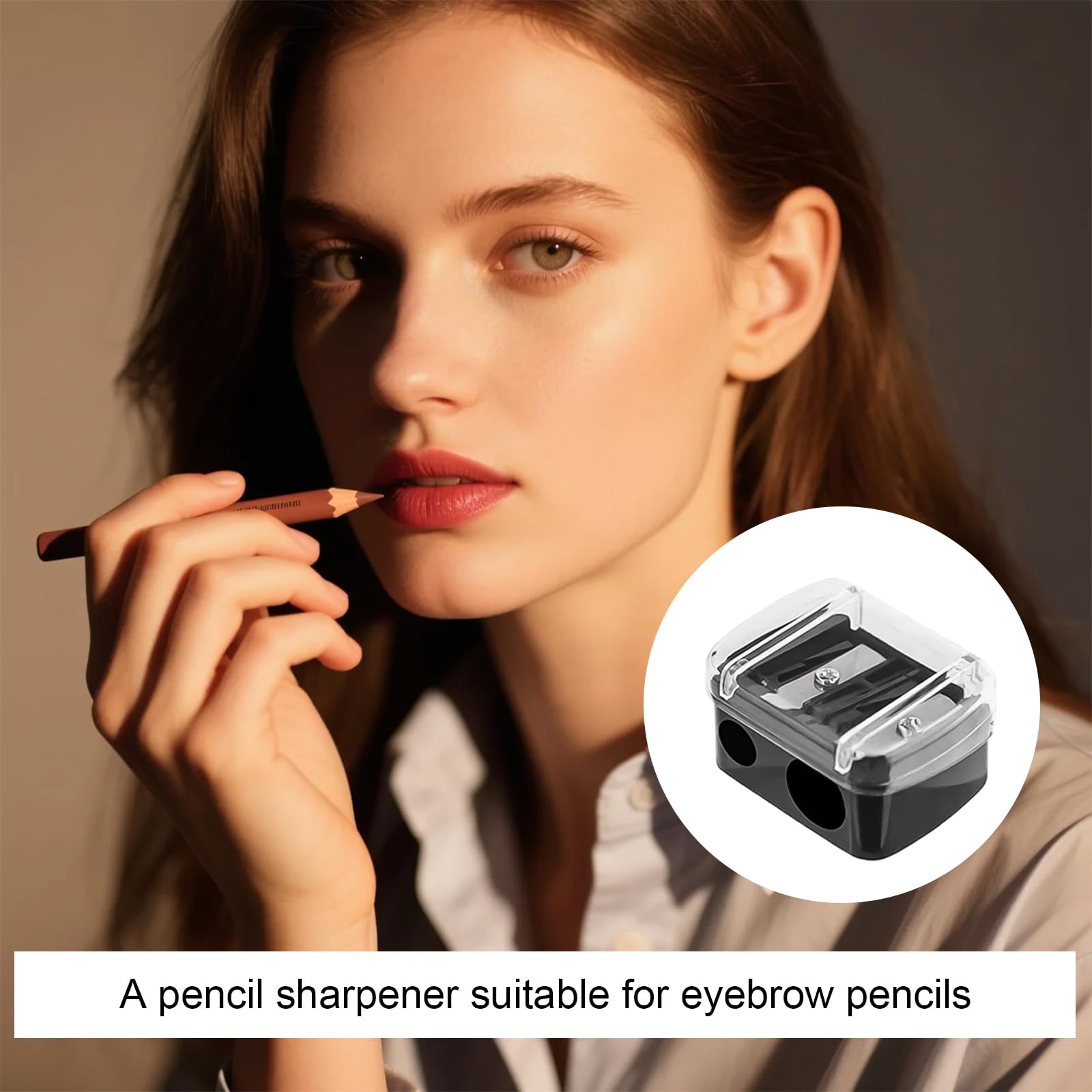 2 Pezzi Temperamatite di Bellezza, Temperino Matita Occhi, Adatto per Eyeliner, Matita per Sopracciglia, Facile da Trasportare (Nero)