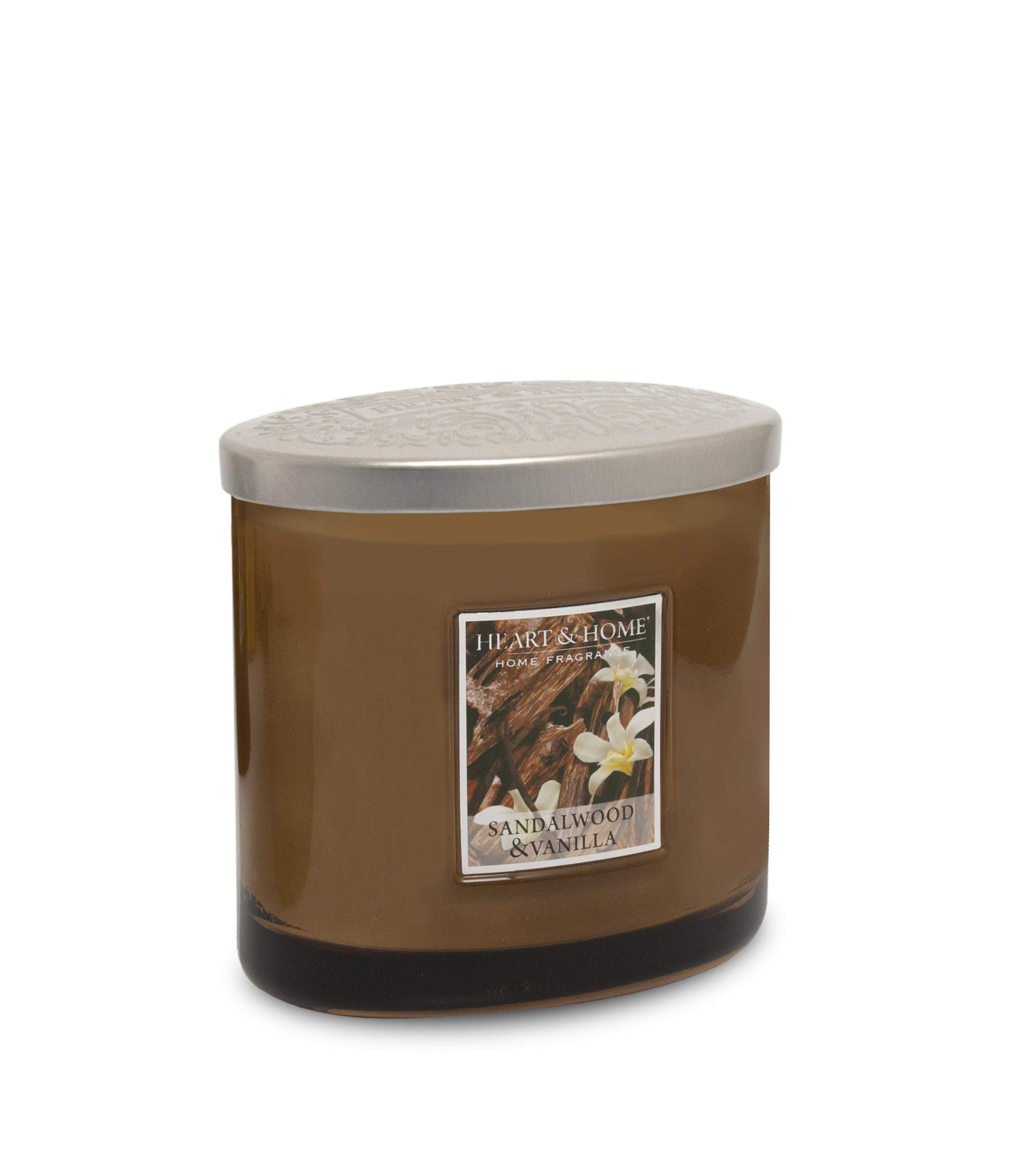 Heart And Home Sandalwood & Vanilla Heart & Home Twin Wick Ellipse Candle (Sandalwood & Vanilla)