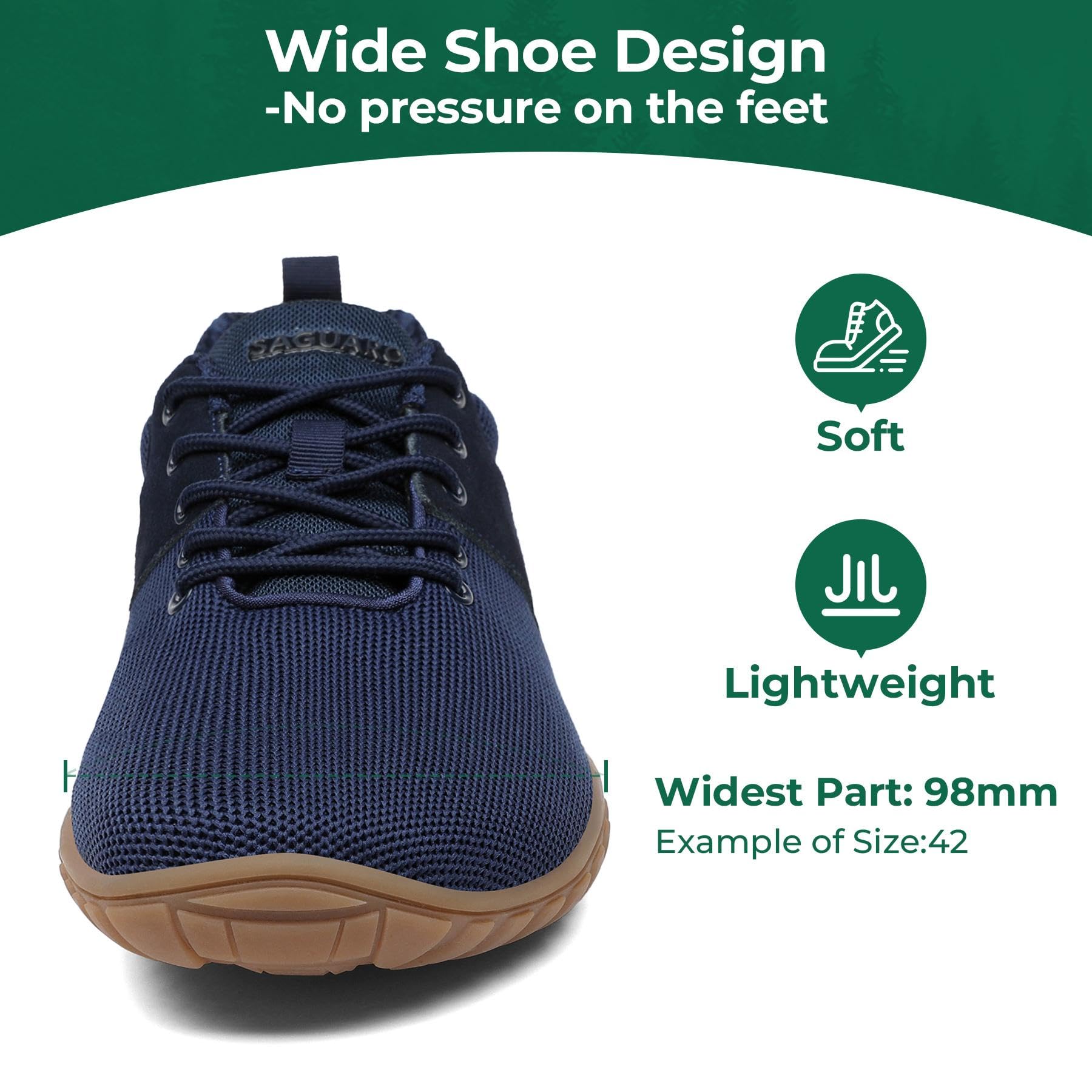 SAGUARO Scarpe Barefoot Minimaliste Uomo Donna Leggere Scarpe a Piedi Nudi con Zero Drop Soles e Wide Tox Box Gr.36-48