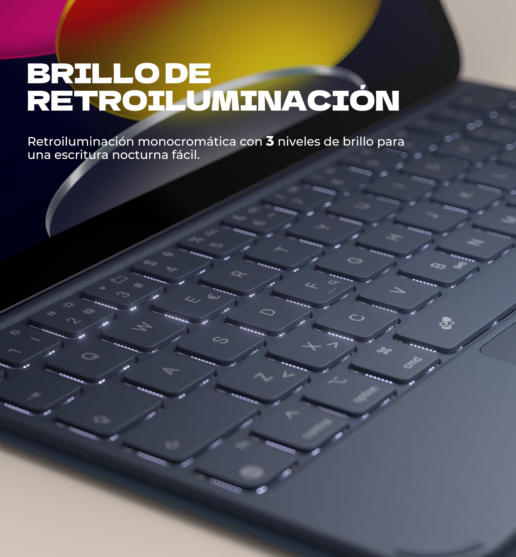 Dexnor Teclado para iPad 10 Generación 2022/11 Generación A16 2025 (10.9/11 Pulgada), Magnético, Ultrafino Folio Desmontable, Trackpad Multitáctil, Retroiluminación, Portalápices Español Ñ, Azul