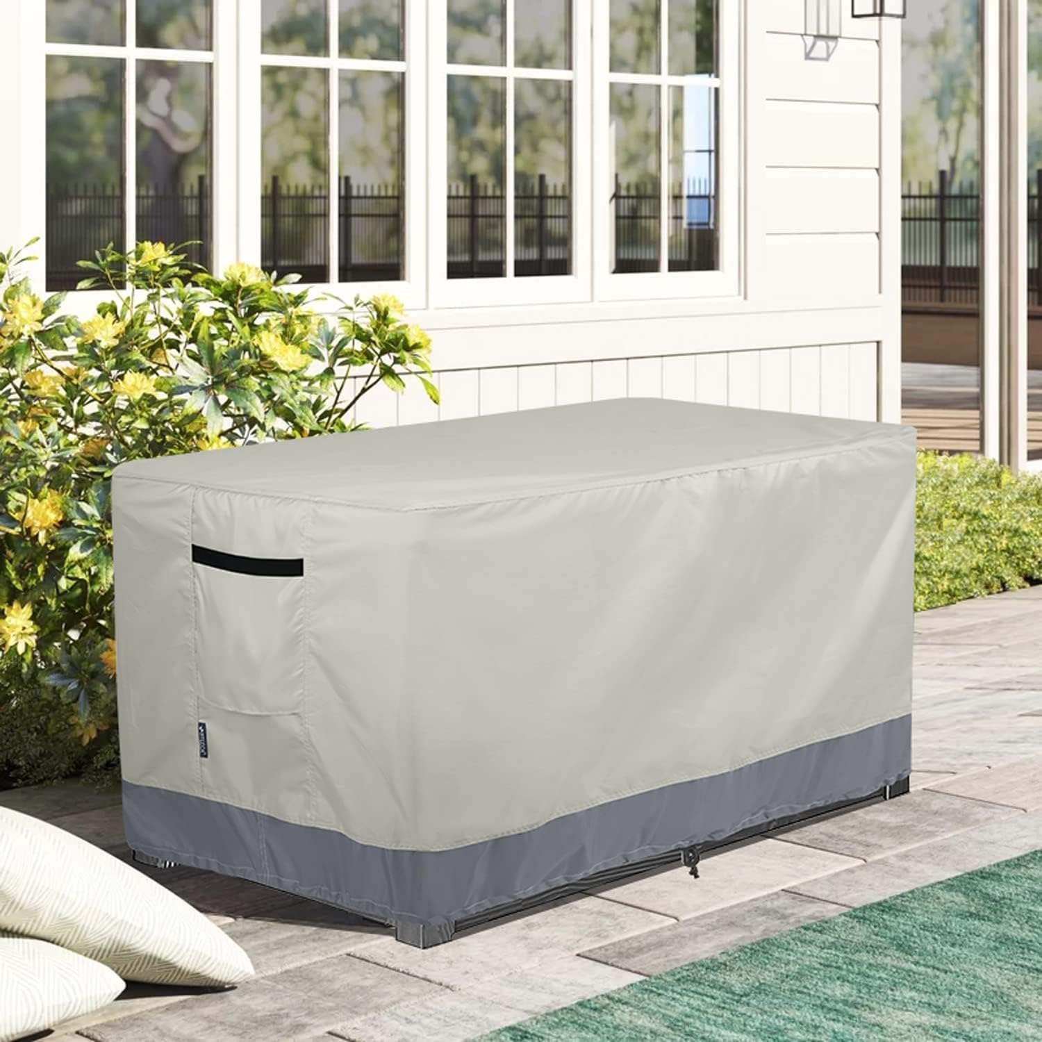 Patio Deck Box Cover Waterproof Outdoor Rectangular Storage Bench Cover 46L x 22W x 24H inch - Image 7