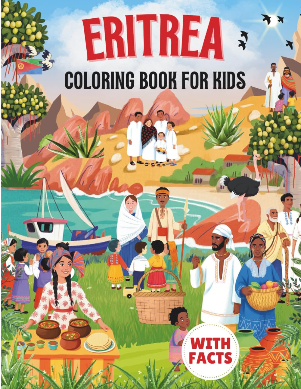 Eritrea coloring book for kids with facts