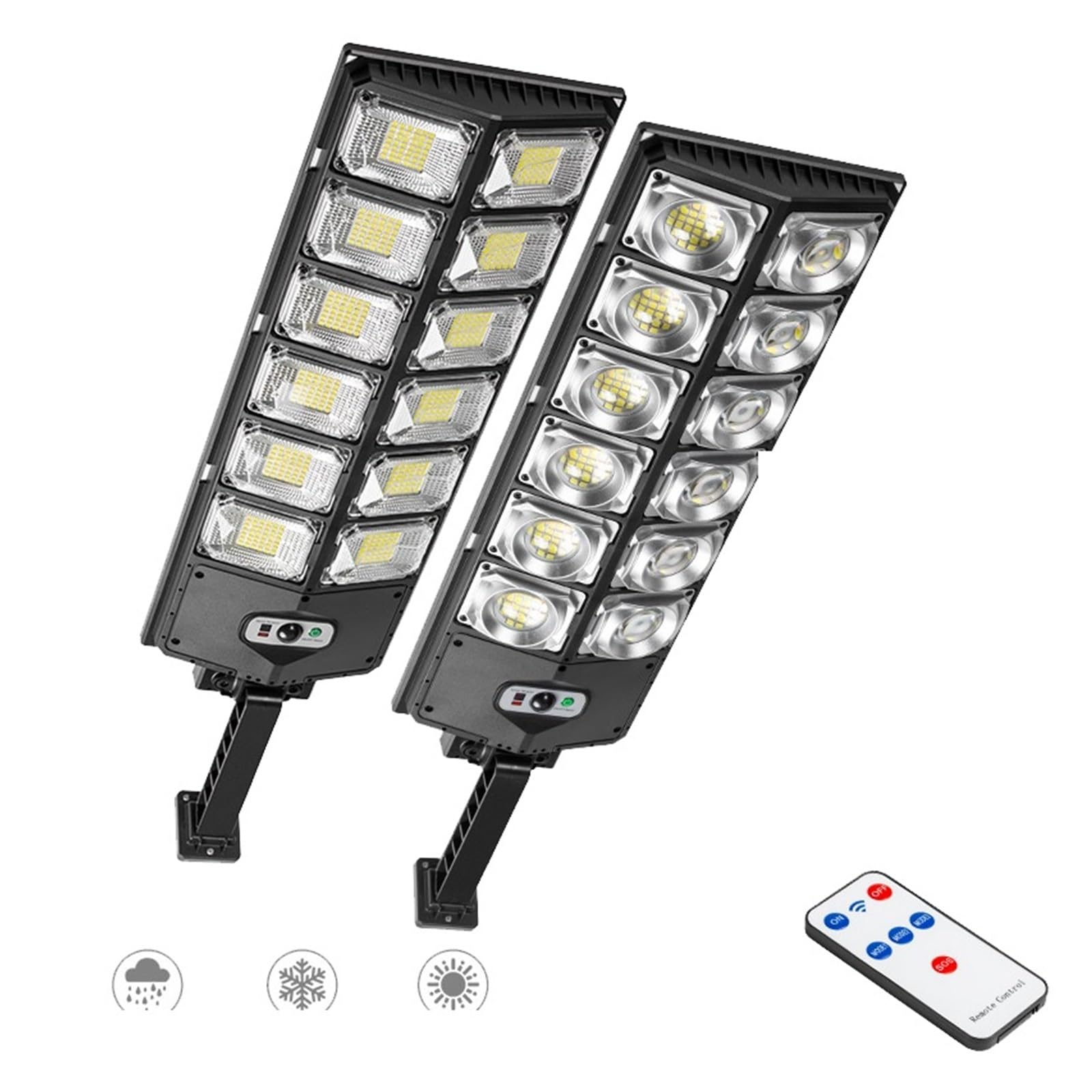 Lampy Solarne Zewnątrz, Światła z czujnikiem ruchu słonecznego Outdoor 8000lm Super Bright 300W wodoodporny pilot 504 LED zasilany energią słoneczną kinkiet na ulicę,Do ogrodu, ulicy, werandy(150W-18