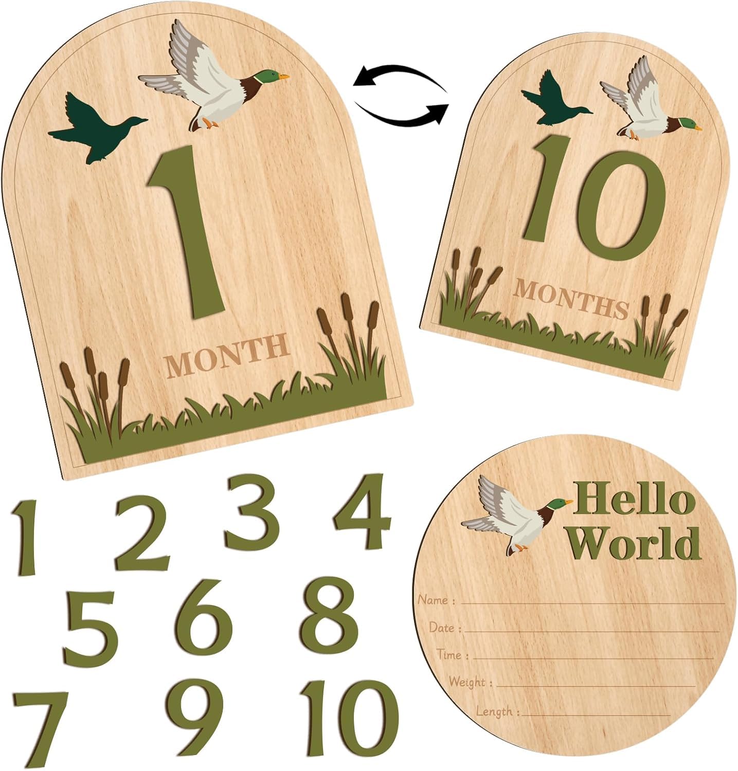 Idée cadeau de naissance avec ce panneau en bois Hello World