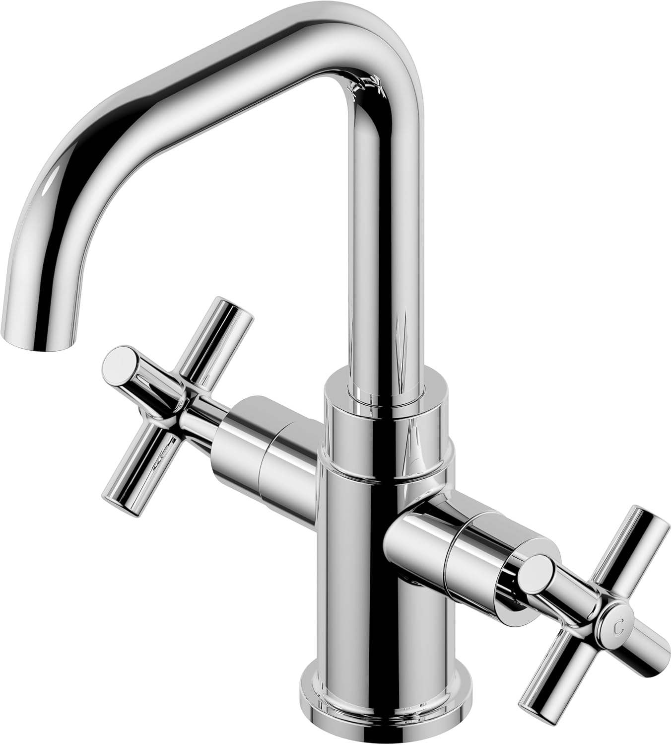 Bathroom Sink Faucet, 4 Inch Single Hole or 3 Hole Centerset Vanity Faucet, 2-Handle Handle Single Hole Bahroom Sink Faucet, Pop Up Drain Matte Black Finish DF-1265CCH-MT