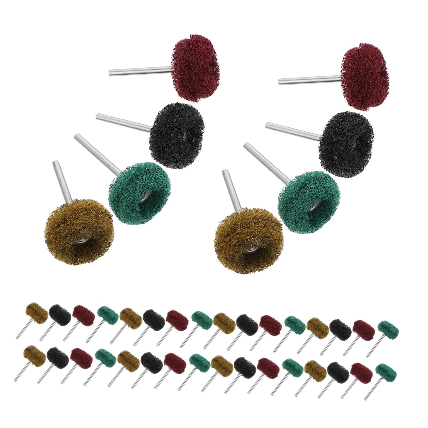 100pcs Mini T-Shaped Polishing Buffing Wheel Set with 3mm Shank – Rotary Tool Accessories for Jewelry and Watch Crevice Polishing, Sanding, and Grinding Random Color