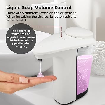 Automatic Soap Dispenser, Touchless Battery Operated Hand Soap&Dish Soap Dispenser, Sensor Liquid Soap Dispenser 17oz/500ml with Adjustable Output for Kitchen Sink Bathroom Commercial(White)