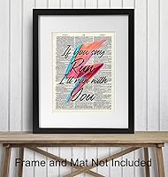 Vista 3 de David Bowie Wall Art Decor Poster - 8x10 Cool Unique Gift for Women, Men, Ziggy Stardust, 80s Music, Punk Rock Fan - Dictionary Print, Home