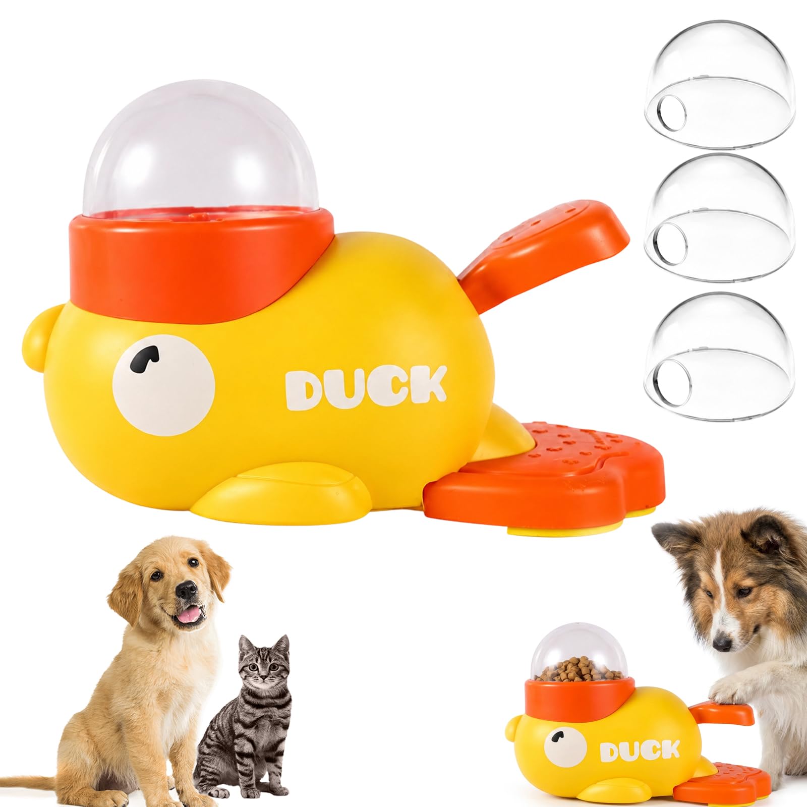 EujRcf Dog Treat Dispenser Toy, Duck-Shaped Interactive Slow Feeder & Treat Dispenser, Fun Treat Dispenser Dog Toy, Interactive Cat Enrichment Toy for Dogs/Cats Healthy Eating & Mental Enrichment