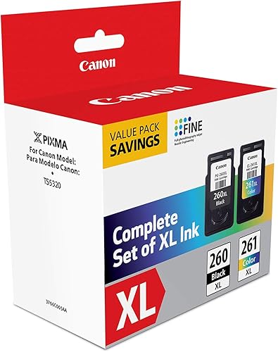 Miniatura 7 de Canon Paquetes económicos PG-260 / CL-261 y PG-260 XL/CL-261 XL, compatibles con impresoras TR7020, TS6420 y TS5320, multicolor, tamaño único