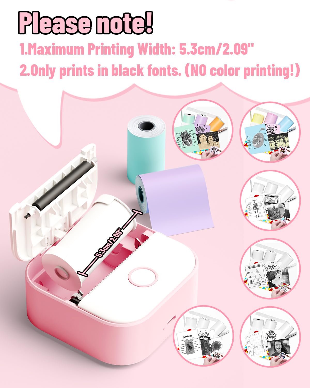 Phomemo T02 Mini Imprimante Portable Bluetooth Thermique pour iOS Android