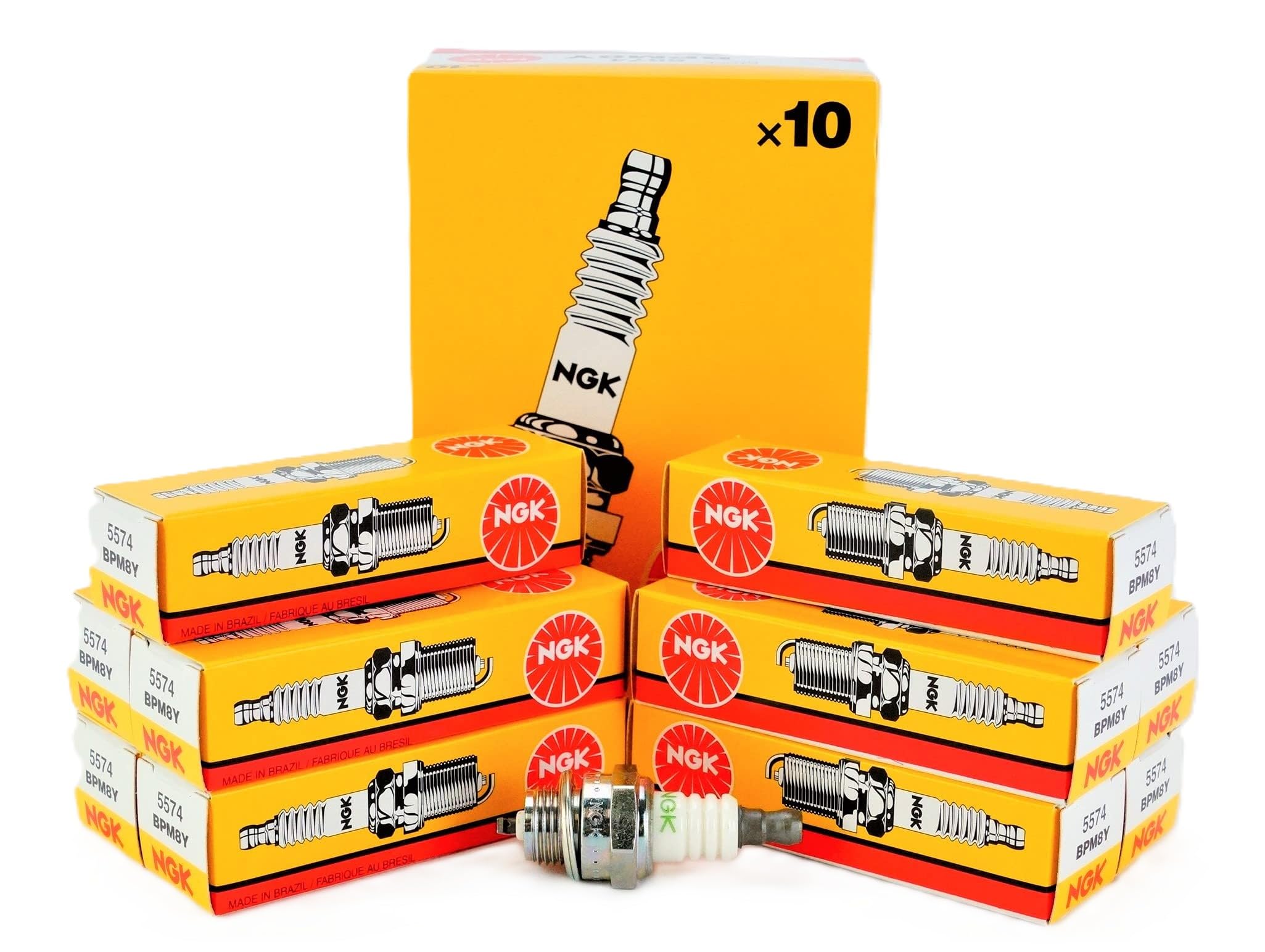 OEM NGK BPM8Y Spark Plug – 4-Pack, Genuine, Fits Lawn Mowers & Small Engines