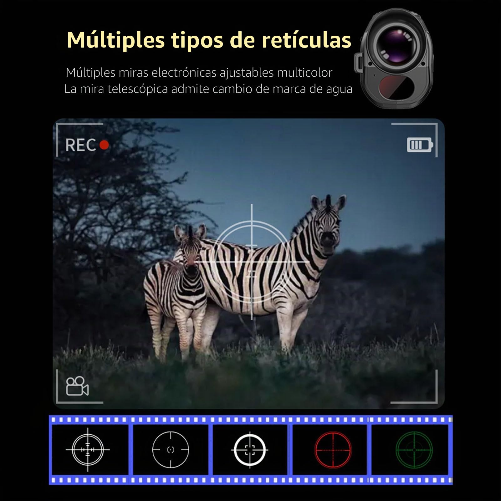 Denash Gafas de Visión Nocturna, Telescopio Monocular Infrarrojo Digital 4K, Binoculares de Visión Nocturna Recargables con Zoom de 28x para Acampar el Senderismo
