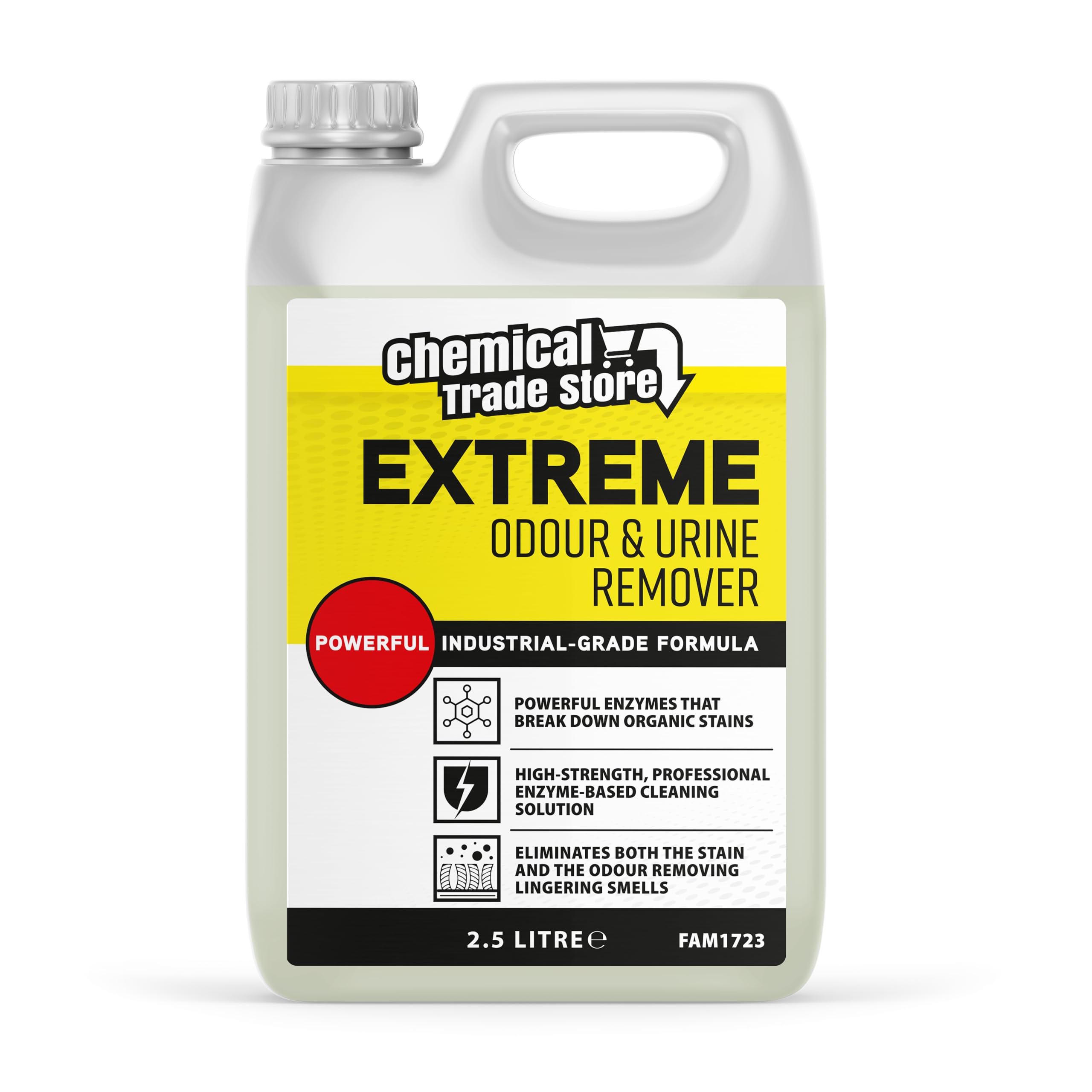 Chemical Trade Store - Extreme Odour & Urine Remover 2.5L - Enzyme-Based Cleaner for Pet & Household Smells - Eliminates Stains & Bad Odours from Carpets, Upholstery & Hard Floors