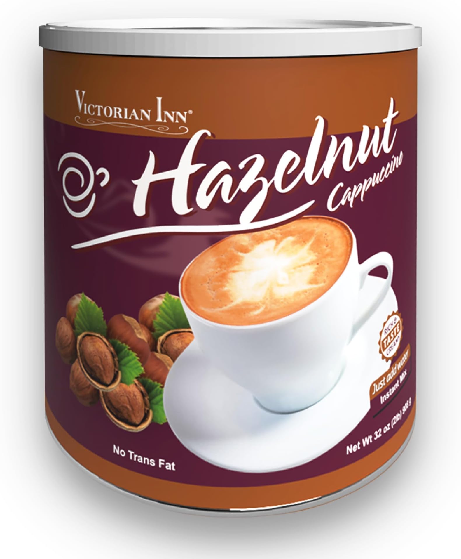 Victorian Inn Hazelnut Flavor Cappuccino - Rich and Nutty for Cozy Indulgence - Great with Coffee Creamer - 2 Pound (Pack of 1)