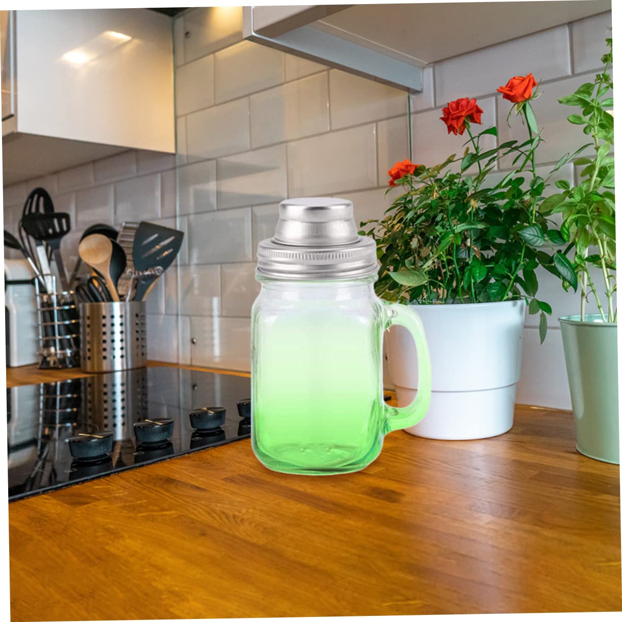 SHOWERORO 5 Sets Edelstahl-glasdeckelbänder Shaker-deckel Für Gläser Verschleißfest Angenehm Zu Halten Haushaltswaren 2 Stück * 5
