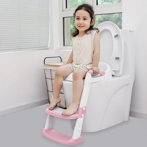 Miniatura 2 de JASSONE Asiento de entrenamiento para ir al baño, taburete para niños pequeños, inodoro de entrenamiento para ir al baño 2 en 1 para niños, asiento
