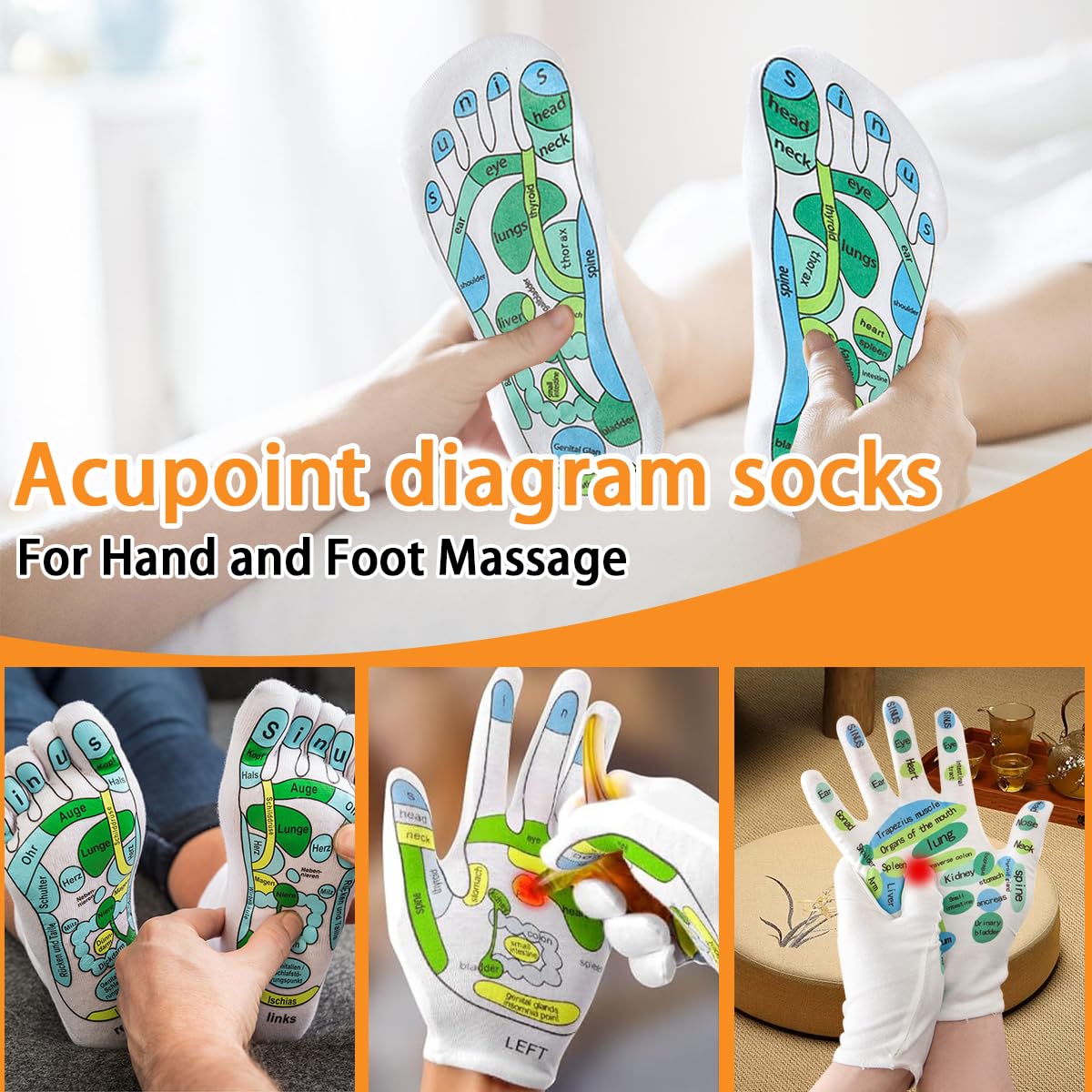 Calzini Riflessologia Plantare Con Bastoncino Massaggio - Per Sollievo Piedi E Relax - Foto 10