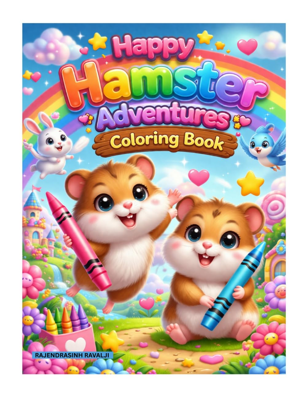 Happy Hamster Adventures Coloring Book: Cute & Fun Animal Coloring Book for Kids Ages 3-8 | Easy Hamster Designs for Creativity