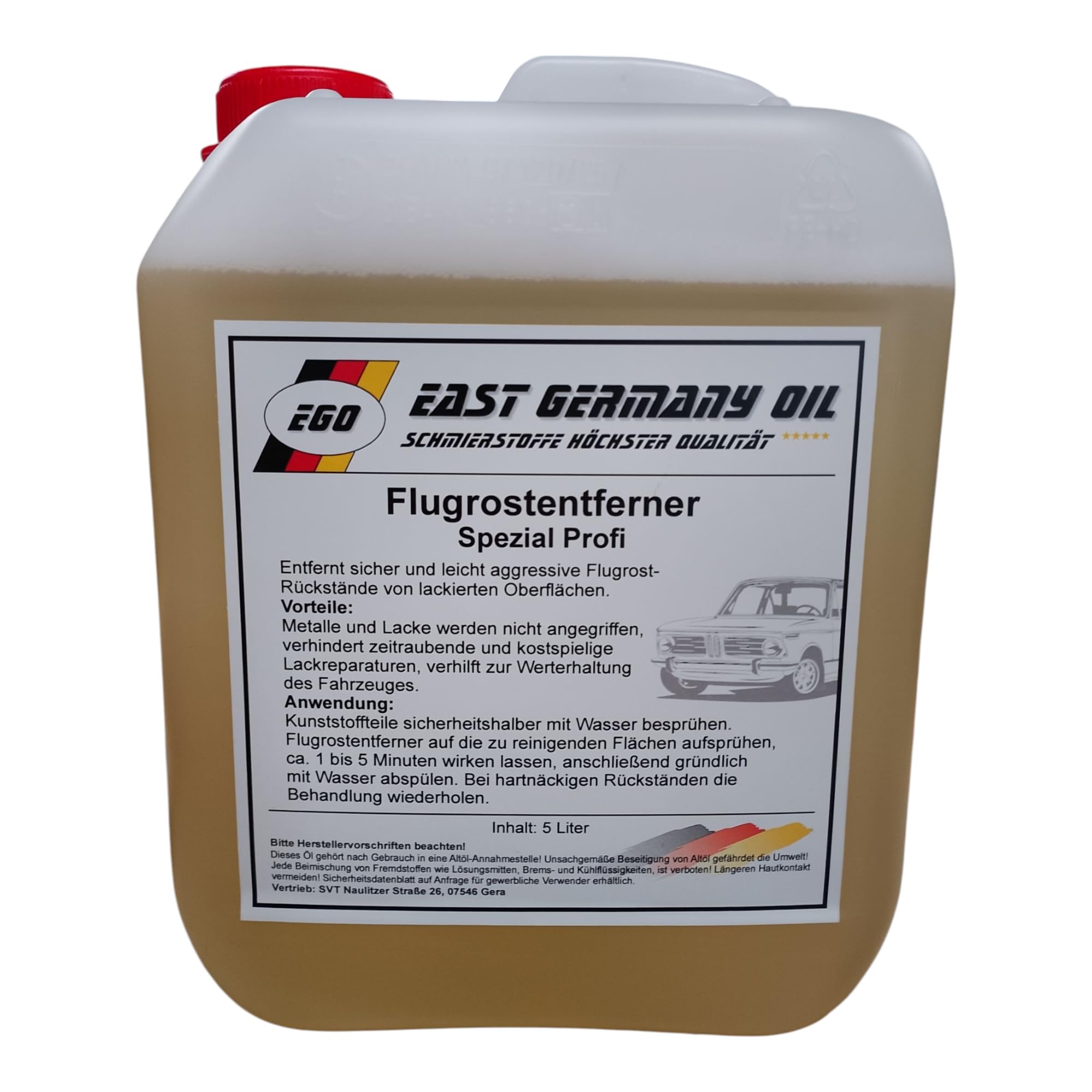Flugrostentferner, Spezialreiniger für Lackierte Oberflächen, 5 Liter Kanister