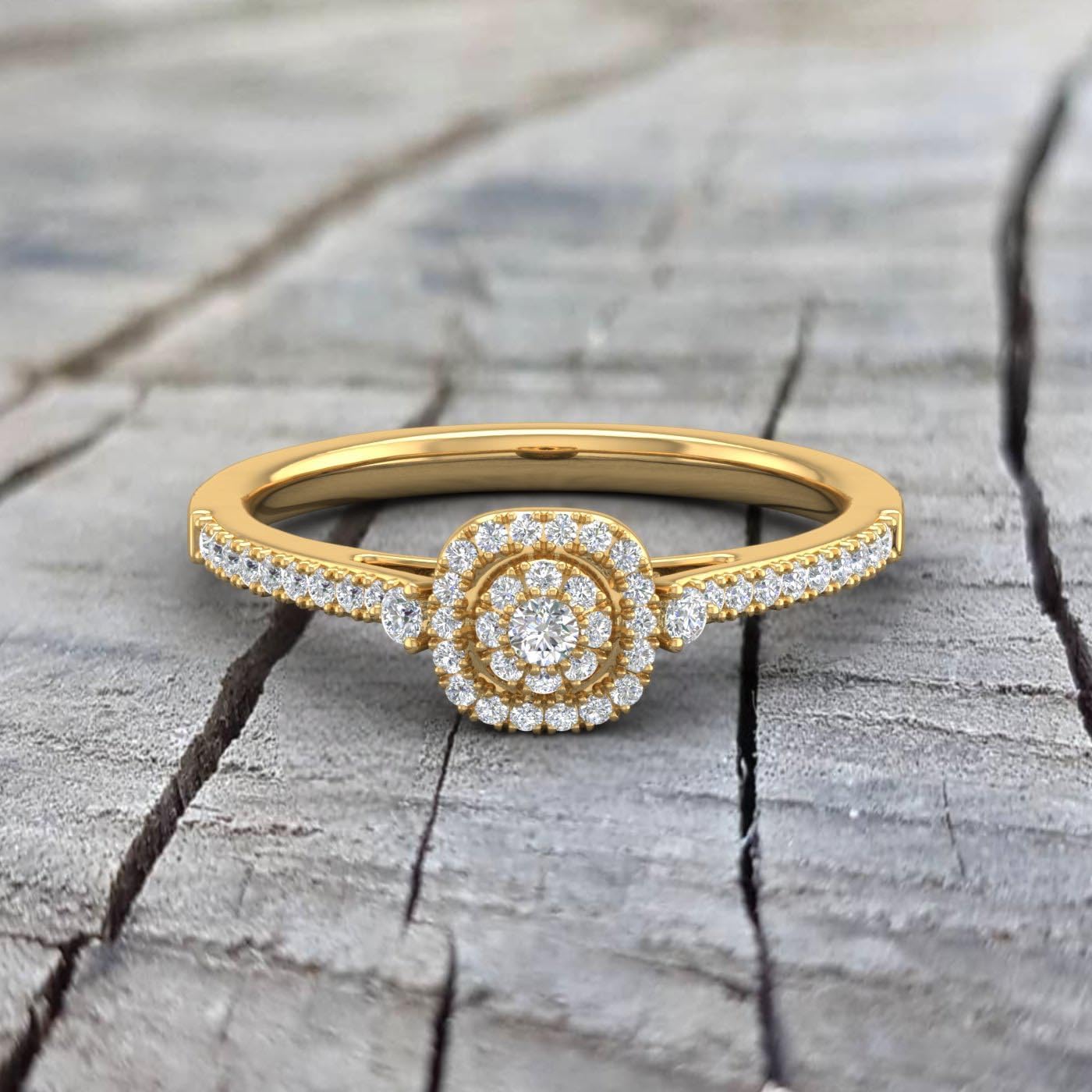 1/4 Carat Diamond Engagement Rings in 10K Solid Gold - IGI Certified