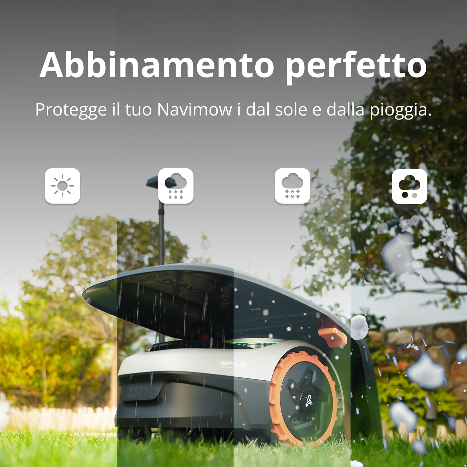 Navimow Garage S, pieghevole, senza blocco del segnale, protezione dal sole e dalla pioggia, accessorio per robot tosaerba Navimow i105E, i108E